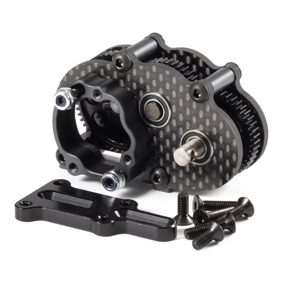 RC Modifications Spare Compatible With Lunatic Sporty 1/10 RC Car Upgrade Parts Carbon Fiber Pattern For Chassis Kit And OD-3 Overdrive Transmission