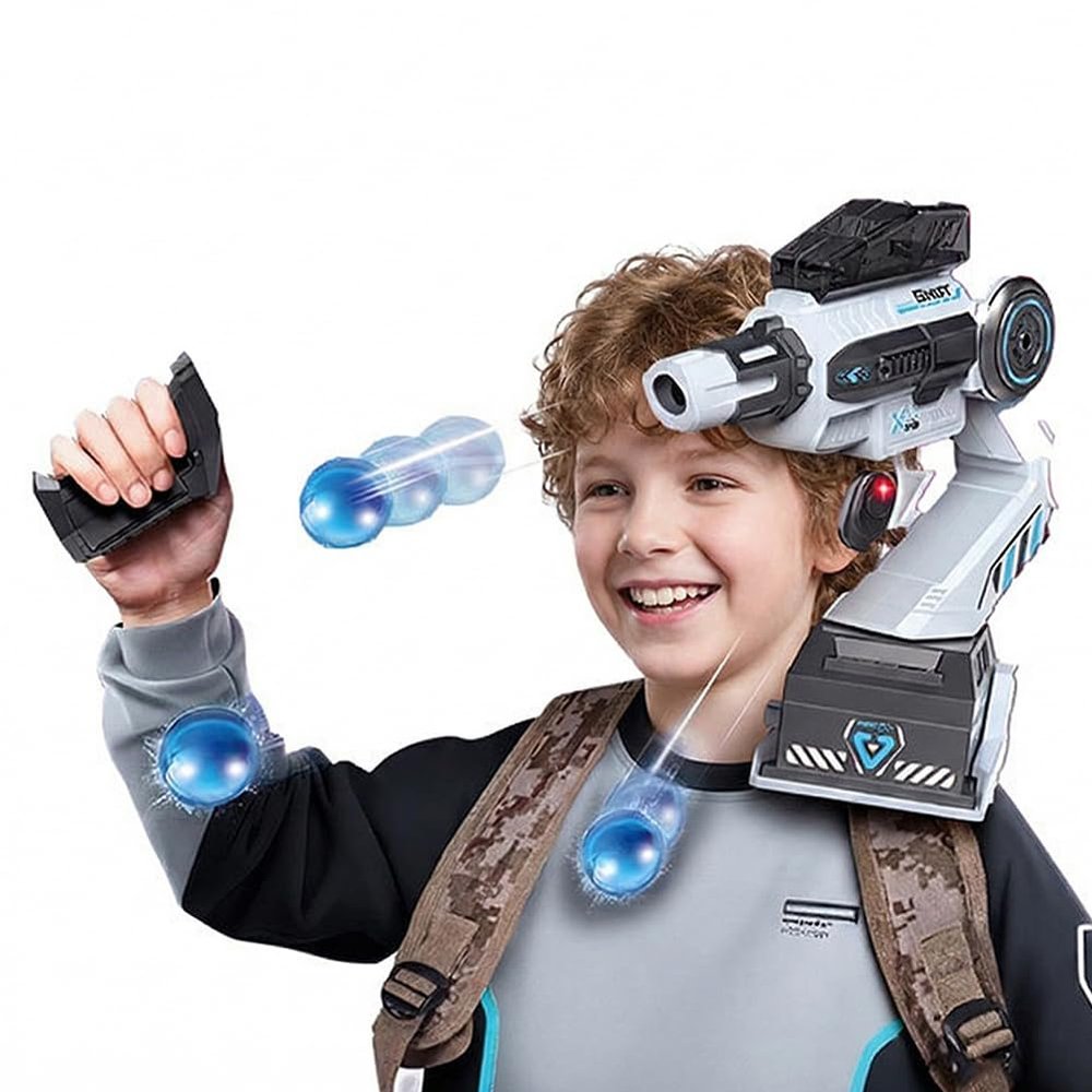 Smart Tracking Mechanical Arm Foam Blaster, Cool Inductive Robot Arm Tracking Blaster,Smart Head & Hand Motion Trackings Robotic for Kids Teens Adults Interactive Shooting Game Gift,Blue