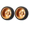 2Pcs 1/16 RC Tires with Aluminum Rims, 1.9in Diameter Replacement Wheel Set for 1/16 Scale RC Cars view 4