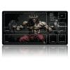Muscle Jesus TCG Playmat with Zones, Card Game Playmat for MTG with Battlefield Lands Graveyard Layout, Non-Slip Rubber Base & Stitched Edges & Smooth Surface Style Game Mat 24 x 14 Inch view 1