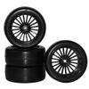 26mm Rubber RC Tires with Wheel Rims Hex 12mm Hub for 1:10 Scale On-Road Drift 4WD Cars 2pcs or 4pcs Set(4pcs) view 1