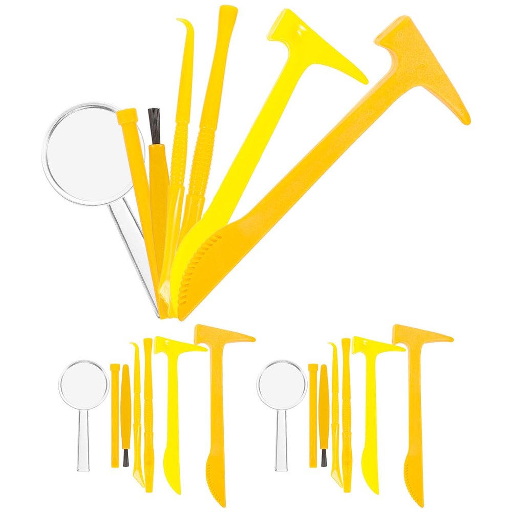 21Pcs Excavation Tools Set for Kids: Gem Dig Kit with Magnifying Chisel Brush Dinosaur Digging Mining Toy Science Archaeology Learning Activity Home Classroom