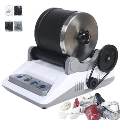 Electric Rock Tumbler with Detachable Grinder, 7-Day Timer, Gem Polishing Tool, Easy to Use for All Ages