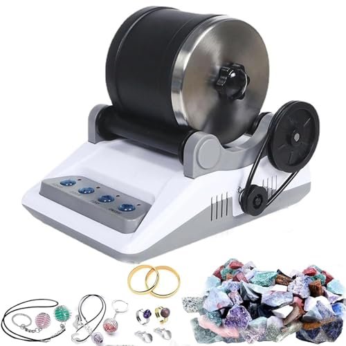 Rock Tumbler Machine with Timer, DIY Gem Polishing Kit for Kids and Adults, Detachable Stone Polisher for Home Use