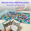 Pink White Daisy TCG Playmat with Zones, Card Game Playmat for MTG with Battlefield Lands Graveyard Layout, Non-Slip Rubber Base & Stitched Edges & Smooth Surface Style Game Mat 24 x 14 Inch view 3