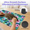 Pink White Daisy TCG Playmat with Zones, Card Game Playmat for MTG with Battlefield Lands Graveyard Layout, Non-Slip Rubber Base & Stitched Edges & Smooth Surface Style Game Mat 24 x 14 Inch view 4