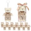 Whimsibelle 12 Pack Bear Keychain Plush Charm Party Favors,White view 1