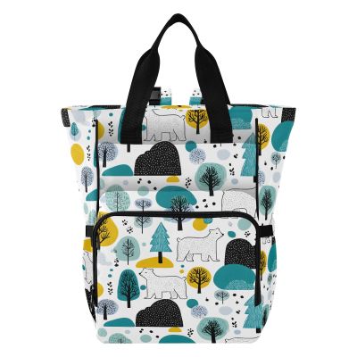 SUABO Bear Tree Pattern Baby Diaper Bag Backpack Large Bag Waterproof Travel Diaper Bags for Moms and Dads