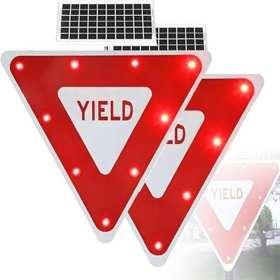 24 Solar Powered Led Speed Limit Sign - Waterproof Aluminum Traffic Signal with Flashing Lights for Enhanced Road Safety 1pc
