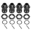 4pcs Wheel Extension Adapters, Wheel Extension Hex Drive Hub Adapters Widener, Aluminum Alloy 17mm Hex 23mm Wheels Extensions Adapterss for 1/8 RC Car Model (Black) view 1