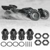 4pcs Wheel Extension Adapters, Wheel Extension Hex Drive Hub Adapters Widener, Aluminum Alloy 17mm Hex 23mm Wheels Extensions Adapterss for 1/8 RC Car Model (Black) view 4
