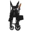 Stroller Wagon for 2 Kids, 2-Seat All-Terrain Wagon Cart with 5-Point Harnesses, Foldable Double Push Bar Wagon Stroller with Sunshade, Large Wheels for Camping Hiking Beach Travel, Black view 3