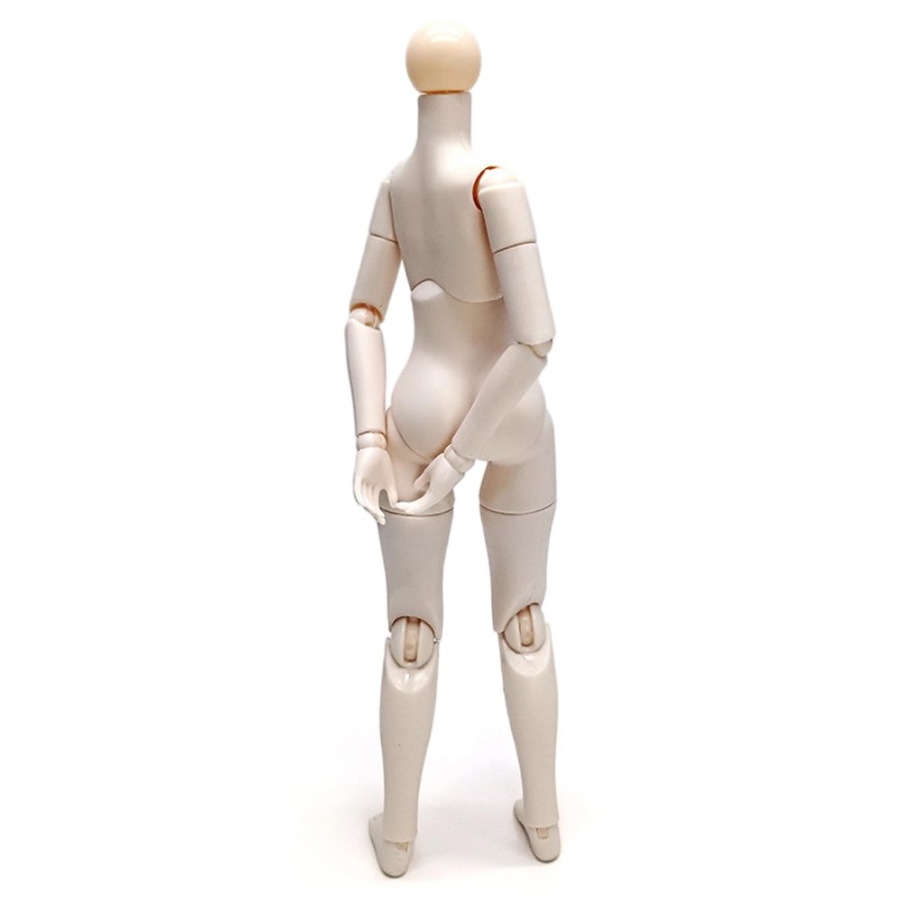 Ameble Doll Body 1/6 Scale Highly Articulated Blank Action Figure Body for Custom Dolls 9.8 Inch White PVC Figure with 3 Neck Adapters Doll, Action, Blank, Custom Fig