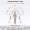 Ameble Doll Body 1/6 Scale Highly Articulated Blank Action Figure Body for Custom Dolls 9.8 Inch White PVC Figure with 3 Neck Adapters Doll, Action, Blank, Custom Fig view 2
