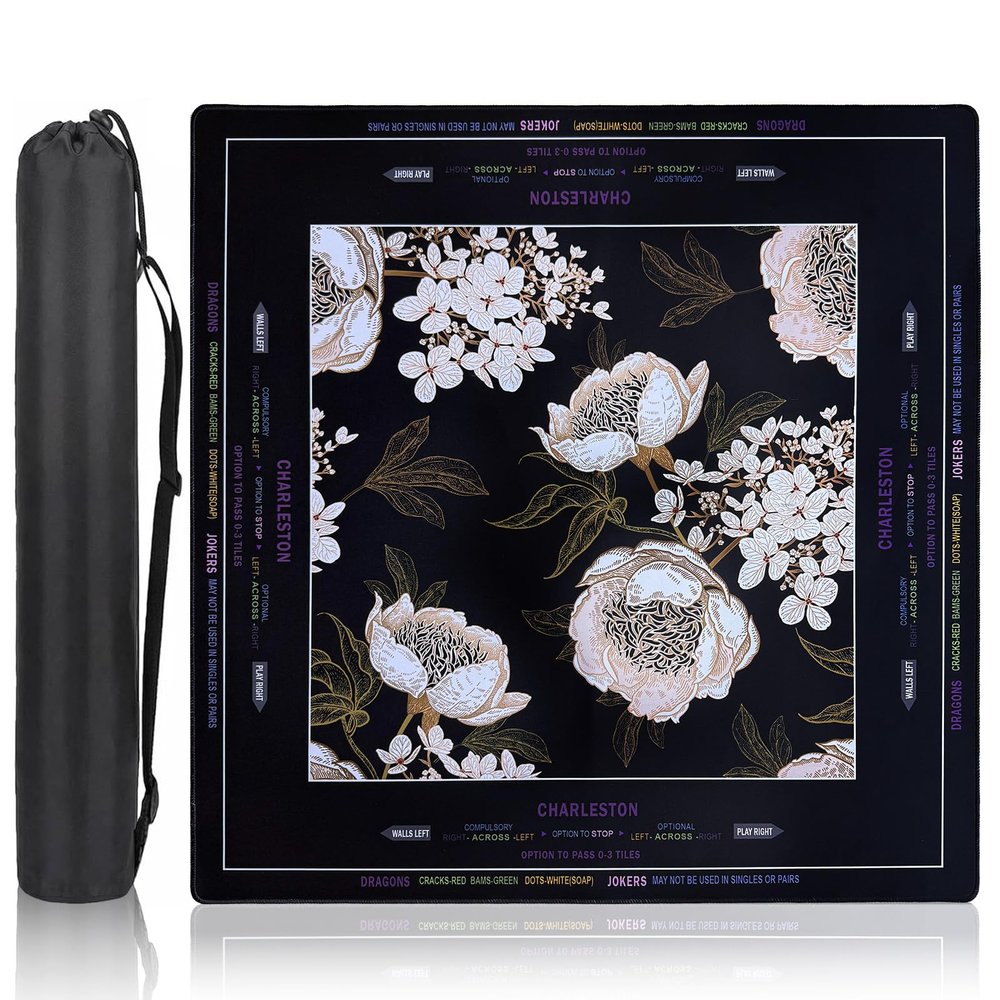 AOASK Mahjong Mat - Non-Slip Noise Reduction Gaming Mat for American MahjongAnti-Scratch Table Protector with Storage Bag