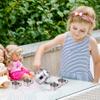 Ameble Kids Tea Set Includes Portable 330ml Stainless Steel Long Spout Teapot with Filter Screen and 4 70ml Cups for Children Camping Home Kids Tea Set, Small Teapot, Stainless Ste view 2