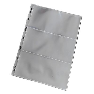 36pcs Money Banknote Paper Album Page Collecting Holder Sleeves 3-Slot Loose Leaf Sheet Protection for Stamps Currency