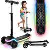 Ricokids Children's Scooter 3 Years - Tricycle Children's Scooter - Foldable Scooter with LED Light Deck - 20 Light Modes - 3-Level Height Adjustment - Leddi Black view 1