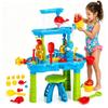 Sand Water Table for Toddlers 3-8, 3-Tier Sand and Water Table with Bonus Chair & Rich Accessories, Sensory Play Kids Water Table for Outdoor Beach Fun, Summer Birthday Gifts for Kids 1-3 4-8 view 1