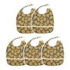 foixnub Baby Bibs for Boys Girls Grey Doodle French Fries Newborn Drooling Bibs for Feeding Teething Soft Adjustable 5pack view 3