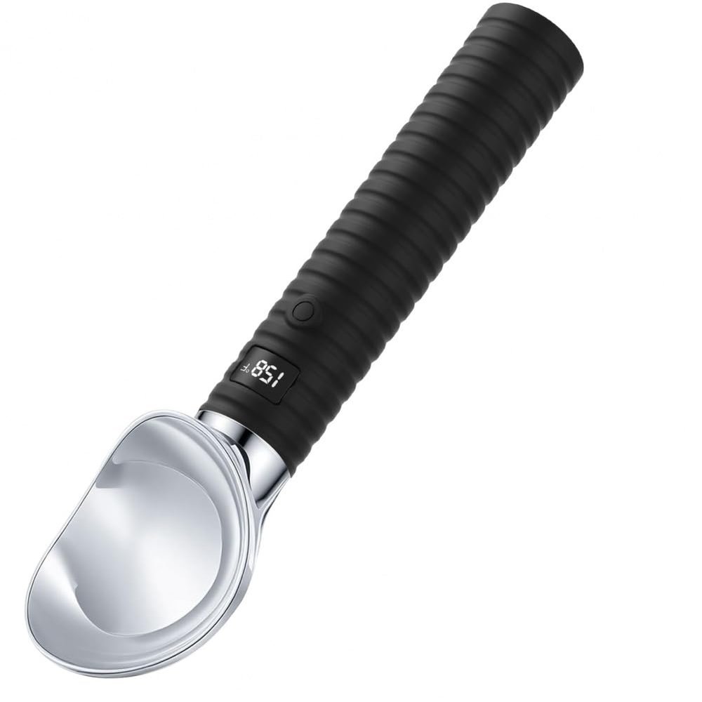 jeekfrose Rechargeable Electric Ice Cream Scoop with LED Display, 158F Fast Heating Ice Cream Scooper, IP67 Waterproof, Ergonomic Handle for Hard Ice Cream, Gelato & Frozen Yogurt, Suitable for Senio