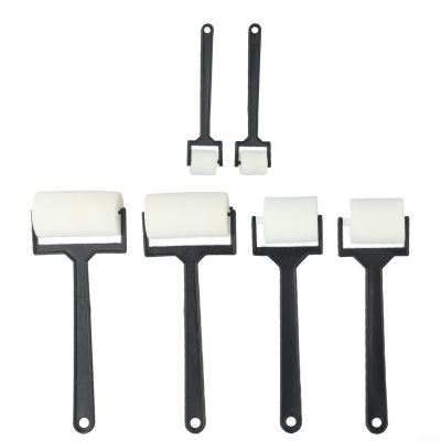 6Pcs Foam Paint Roller Brush Set With White Sponge For Crafts, School Art Projects And Decor, Lightweight Hand Tools In S/M/L Sizes For Small Hands