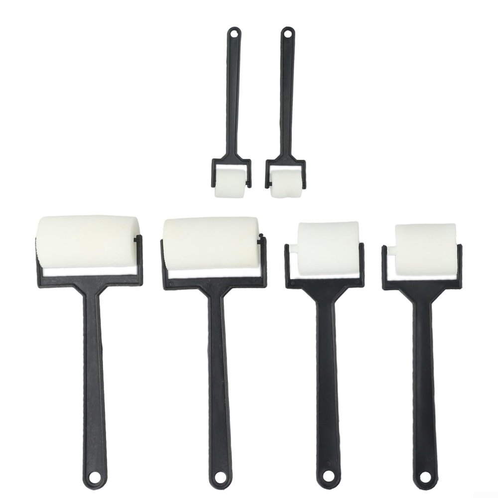 6Pcs Foam Paint Roller Brush Set With White Sponge For Crafts, School Art Projects And Decor, Lightweight Hand Tools In S/M/L Sizes For Small Hands