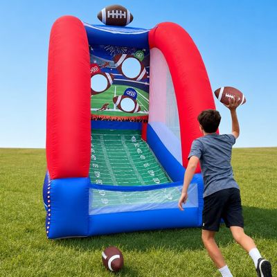 GR8FUN Inflatable Football Toss Game with 2 Inflatable Footalls, Throwing Target Game, Football Target Practice for Outdoor Event, Carnival