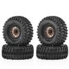 2.2" 13555mm RC Truck Tires and Aluminum Wheels Compatible with SCX10 90046 AXI03007 Compatible with TRX4 TRX6 1/10 RC Crawler car Upgrade Accessories (Copper) view 2