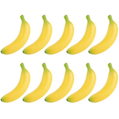 10 Pcs Realistic Artificial Banana, Fake Individual Yellow Bananas, Kitchen Home Decor, Little One's Toy, Teaching Props