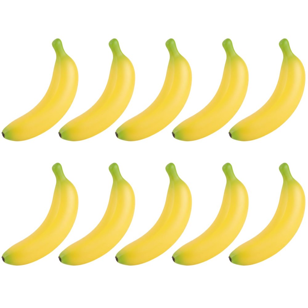 10 Pcs Realistic Artificial Banana, Fake Individual Yellow Bananas, Kitchen Home Decor, Little One's Toy, Teaching Props