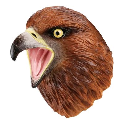 Dinosaur and Jungle Animal Realistic Latex Soft Headwear Toys Party Show Imaginative Play Hand Puppets (Golden Eagle)