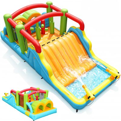 AKEYDIY Bounce House for Big Kids 8-12, Inflatable Water Slide Obstacle Course w/Ball Pit/Water Pool, Dual Tunnels, Slide,Climbing,Obstacles,Jump Area Bouncy Castle for Birthday Party (Bounce House N)