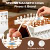 3D Printed Chess Set, Foldable Book Chess Set with Magnetic Pieces and Built-in Space, Bookshelf Board Game for Adults and Families view 3