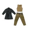 1/12 Action Figure Clothes,Two-Piece Set for 6" Strong Male Action Figures,1:12 Scale mininature Clothing Suit. (Long Trench Coat 3-Piece Set) view 4