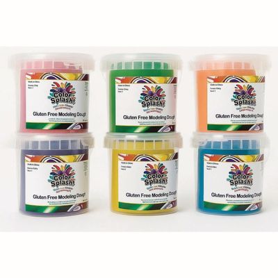 Color Splash Wheat & Gluten Free Classic Dough, 6 Colors, 2.2 lb Each (Set of 6) Non-Toxic, Allergen-Free Modeling Dough for Kids, Classroom & Sensory Play