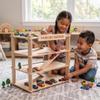 Toddler Boy Car Storage Garage & Display Shelf Car Organizer with Parking Ramp, Birthday Gift - Caden Light (Large) view 1