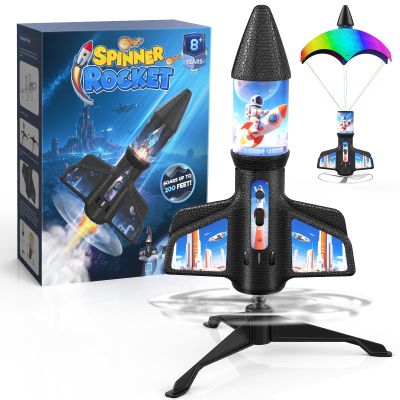 ZeroPhear Rocket Launcher for Kids, 200 ft Self Launching Motorized Rocket Toy with LED and Safety Parachute Land, 2-Altitude Launch, USB Rechargeable, Outdoor Toys Gift for Boys Ages 8-13