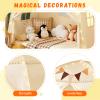 jiangcha Large Teepee Tent for Kids: with Star Lights & Flags - 3-Window Cone Ball Playhouse for Indoor & Outdoor - Portable & Foldable Gift for Boys & Girls - Cream, 59.1"x39.4"x59.1" view 3