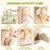 ROBUD Wooden Activity Cube, Activity Center for Baby, 7-in-1 Montessori Toys for 1+ Year Old Toddlers, Educational Toys for Garden World Theme view 3
