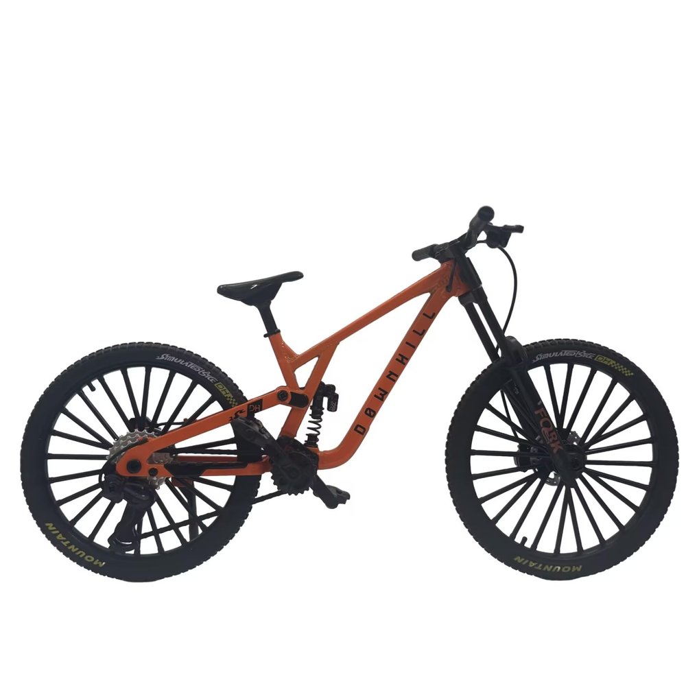 Mini Finger Mountain Bike Toy, Miniature Bicycle Model Ornament, Cake Topper & Home Decor Crafts .Downhill Mountain Bike Die-Cast Model, Black, 8.07 x 4.53 in, Detailed Replica Collectible