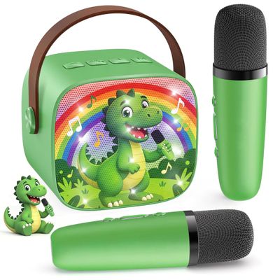 YLL Karaoke Machine for Kids, Portable Mini Speaker with 2 Wireless Microphones, Kids Toy Gifts for Boys Ages 3, 4, 5, 6, 7, 8, 9, 10+ Years Old, 4-12th Birthday Singing Home Family Party