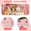 jiangcha Large Teepee Tent for Kids: with Star Lights & Flags - 3-Window Cone Ball Playhouse for Indoor & Outdoor - Portable & Foldable Gift for Boys & Girls - Pink, 59.1"x39.4"x59.1" view 3