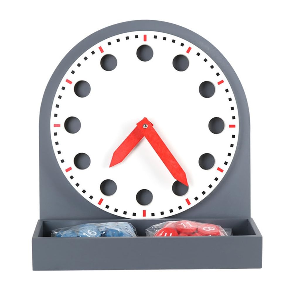 LLTCMAOYI Montessori Activity Clock, Wooden Time Learning Toy, Educational Tool to Teach Hours & Minutes