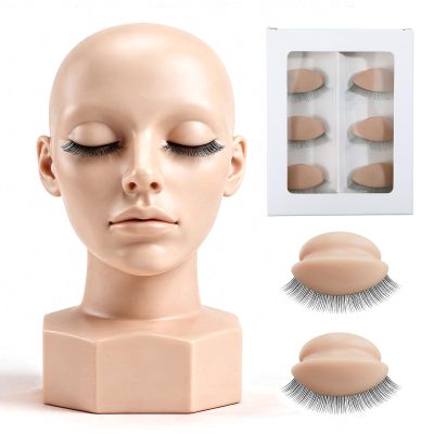 QFGasre Replacement Eyelids for Lash Mannequin Heads Removable Realistic Eyelids