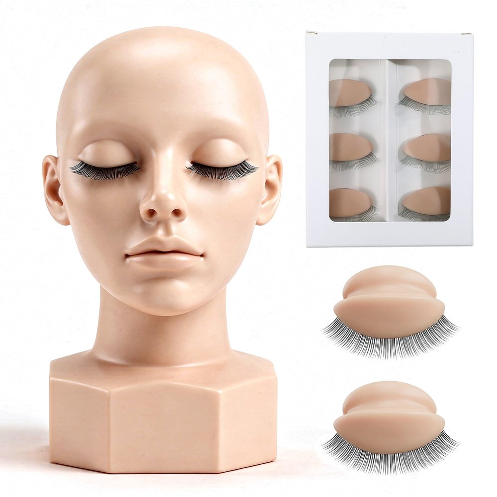 QFGasre Replacement Eyelids for Lash Mannequin Heads Removable Realistic Eyelids