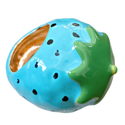 diyebof Unique Enameled Fruit Rings Colorful Rings Lightweight Jewelry Accessory for Fashionable Women and Parties (Blue Strawberry)