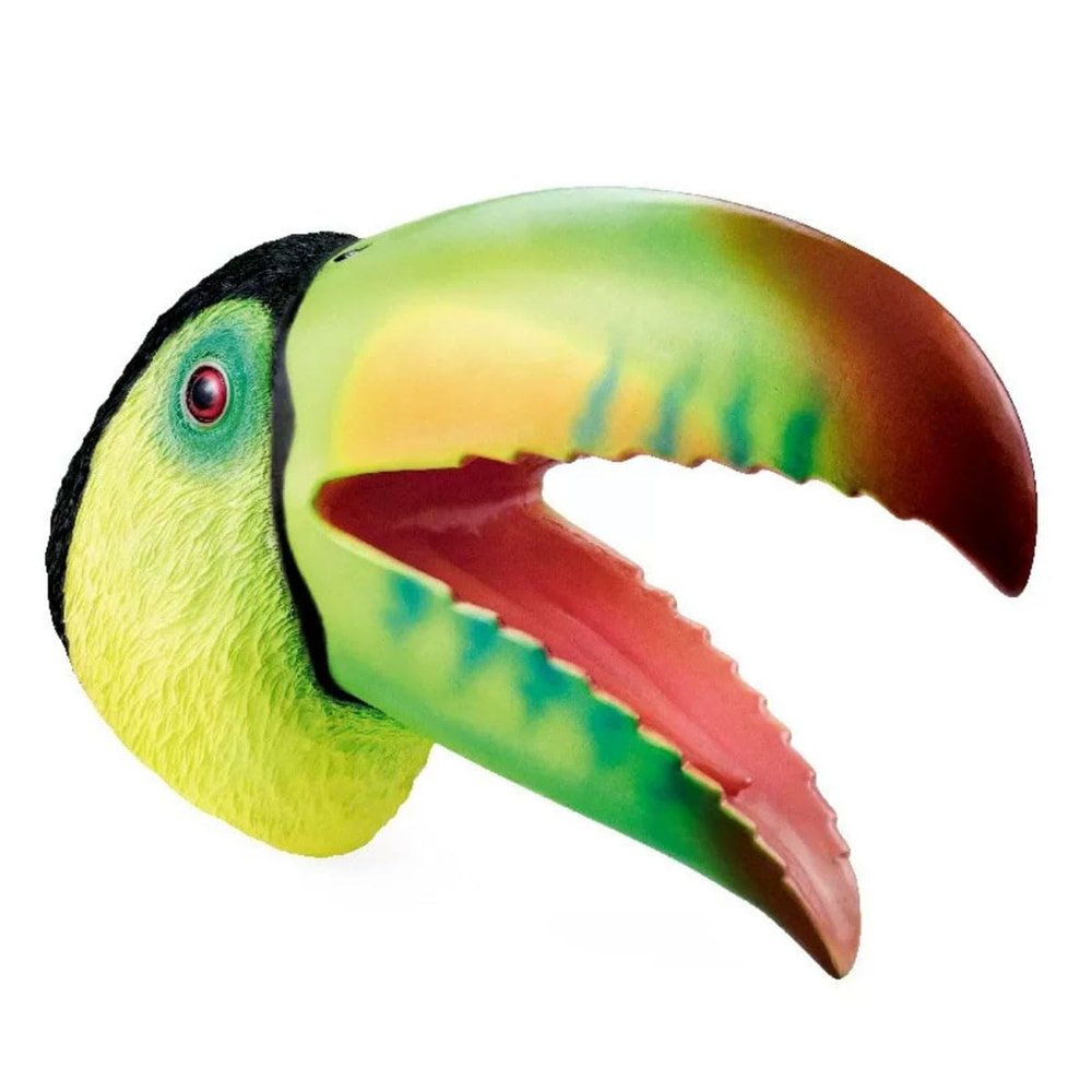 Dinosaur and Jungle Animal Realistic Latex Soft Headwear Toys Party Show Imaginative Play Hand Puppets (Toucan)