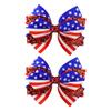 JCLIFE Patriotic Hair Bows for Girls 4th of July Accessories 2 Pcs 4" view 1