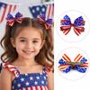 JCLIFE Patriotic Hair Bows for Girls 4th of July Accessories 2 Pcs 4" view 3
